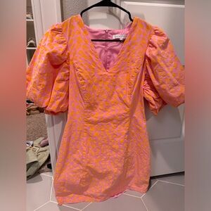 Orange cheetah print bubble dress